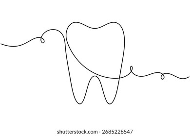 Zahnarzt Zähne kontinuierliche eine Linie Zeichnung minimalistisch sauber Lächeln gesund zahnärztliche Vektorgrafik