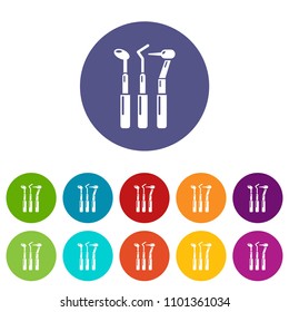 Dentistry tool icons color set vector for any web design on white background