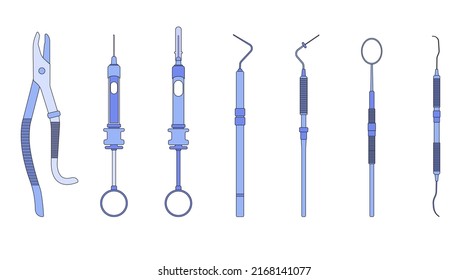 Dentistry tool medical equipment  flat design  vector illustrations 