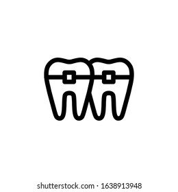 Dentistry Tooth Bracket icon vector, furniture icon illustration logo template for many purpose. Isolated on white background.