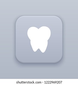 Dentistry, tooth button, best vector on a gray background