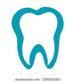 dentistry tooth logo, outline tooth icon vector illustration