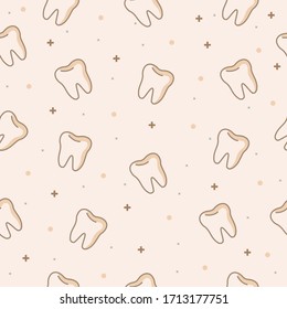 dentistry tooth pattern vector beige