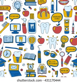 Dentistry Vector doodle set of icons Children dental care