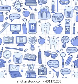 Dentistry Vector doodle set of icons Children dental care