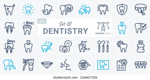 Dentistry Vector Icon Set B02