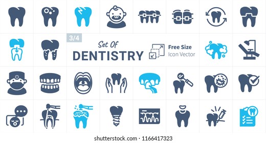 Dentistry Vector Icon Set B03