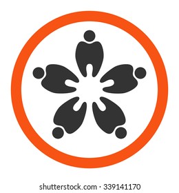Dentistry vector icon. Style is bicolor flat rounded symbol, orange and gray colors, rounded angles, white background.