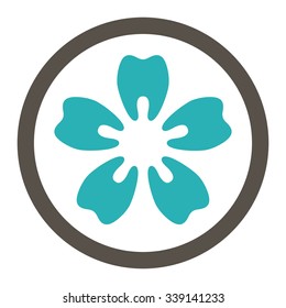 Dentistry vector icon. Style is bicolor flat rounded symbol, grey and cyan colors, rounded angles, white background.