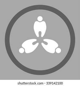 Dentistry vector icon. Style is bicolor flat rounded symbol, dark gray and white colors, rounded angles, silver background.