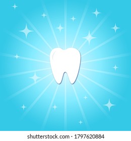 Dentistry . Vector illustration of a tooth on isolated background in flat style. For dental clinics, brochures, banners, postcards, flyers, logo