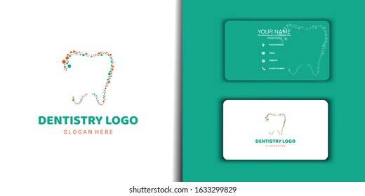 Dentistry Vector Logo Design Set With Business Card