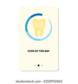Dentistry or yellow tooth flat icon. Tooth, molar isolated. Dental care, dentist, stomatology concept. Vector illustration symbol elements for web