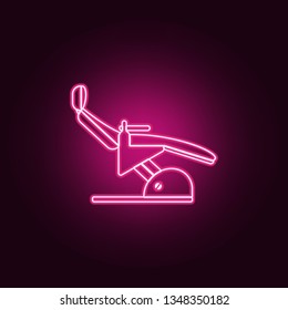 dentist's chair icon. Elements of Dental in neon style icons. Simple icon for websites, web design, mobile app, info graphics