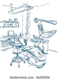 Dentist's chair in a medical room vector