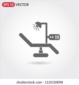 dentist's chair single vector icon on light background