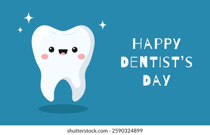 Dentist's Day greeting card with a cute tooth