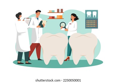 Dentists Discuss Teeth Techniques In The Clinic.