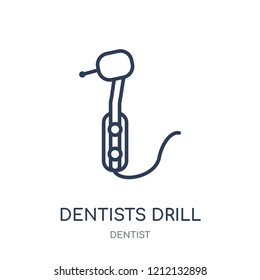 Dentists drill tool icon. Dentists drill tool linear symbol design from Dentist collection. Simple outline element vector illustration on white background.
