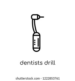 Dentists drill tool icon. Trendy modern flat linear vector Dentists drill tool icon on white background from thin line Dentist collection, editable outline stroke vector illustration