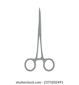 Dentist's scissors on white background