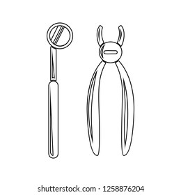 dentist's tools icon. Element of Dental for mobile concept and web apps icon. Thin line icon for website design and development, app development
