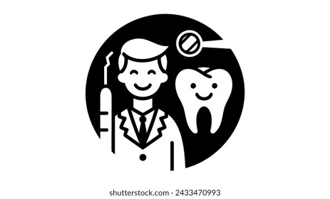 dentists vector line icon. illustration on white background
