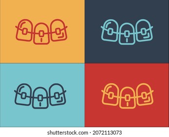 Dentristy Braces Logo Template, Simple Flat Icon of ray,dentistry,medical