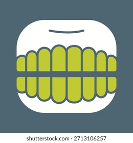 Vector creativo de la dentadura postiza icono gráfico
