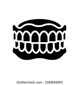 denture dental care glyph icon vector. denture dental care sign. isolated symbol illustration