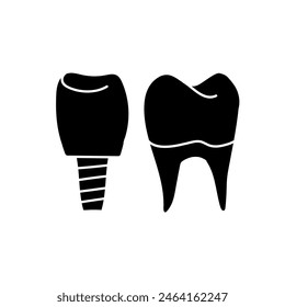 Denture false teeth black hand drawn icon