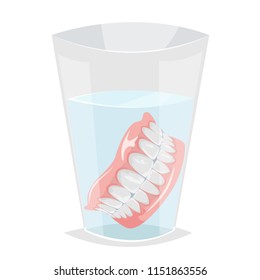 Denture in a glass