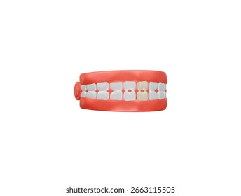 ícone de dentadura renderização de ilustração 3d