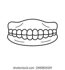 Denture icon design, vector line art