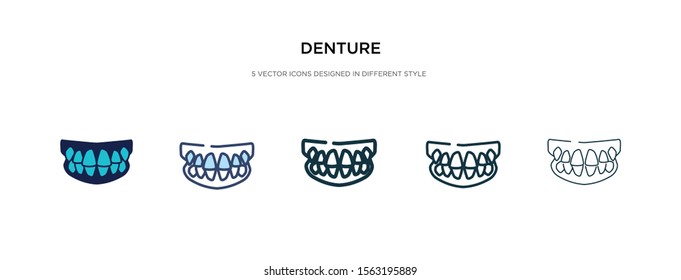 denture icon in different style vector illustration. two colored and black denture vector icons designed in filled, outline, line and stroke style can be used for web, mobile, ui