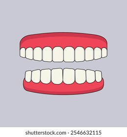 Denture icon vector. Human dental false jaw symbol flat illustration icon