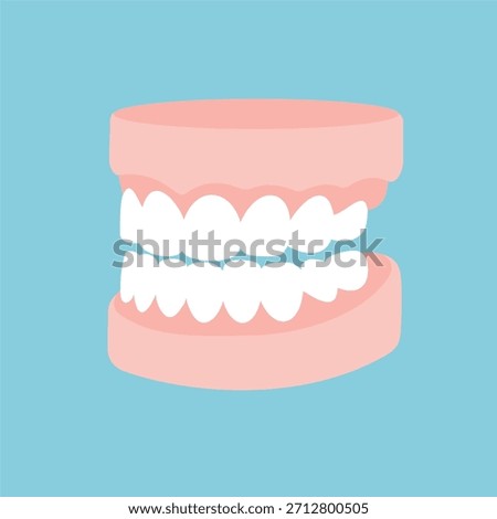 Denture icon vector. Human dental false jaw symbol flat illustration icon