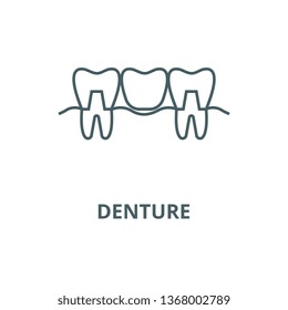 Denture line icon, vector. Denture outline sign, concept symbol, flat illustration