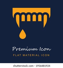 Material premium de dentadura ui ux icono vector aislado en colores azul marino y naranja
