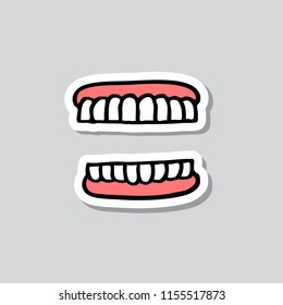 denture sticker doodle icon