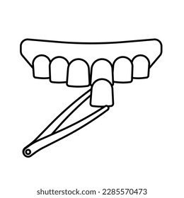 Icono de diente de Denture. Ilustraciones de la web de dentística.