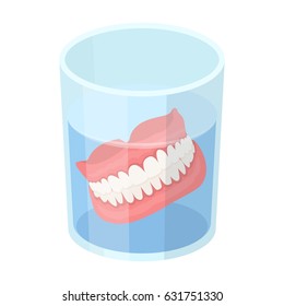 Dentures.Old age single icon in cartoon style vector symbol stock illustration web.