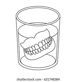 Dentures.Old age single icon in outline style vector symbol stock illustration web.