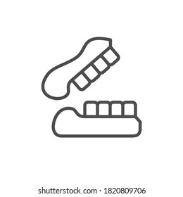 Dentures or artificial jaw line outline icon