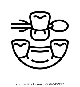 dentures dental line icon vector. dentures dental sign. isolated contour symbol black illustration