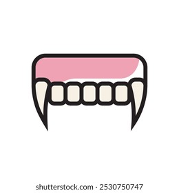 Dentures icon, toy teethicon illustration halloween costume character, isolated on white background. 