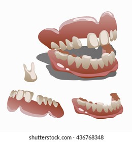 Dentures. Vector.