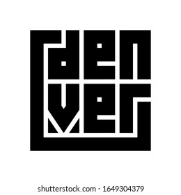 Denver Calligraphy Logo in black color and block code style