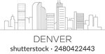Denver City Line Draw Free Vector