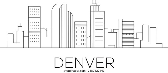 Denver City Line Draw Free Vector